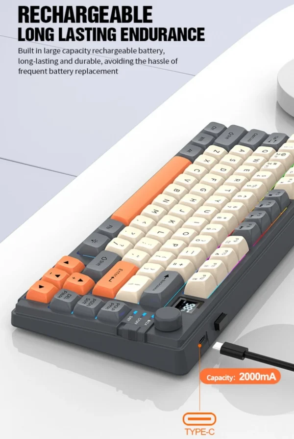 Wireless 80% Keyboard & Mouse Set – Multi-Language Backlit - Image 6
