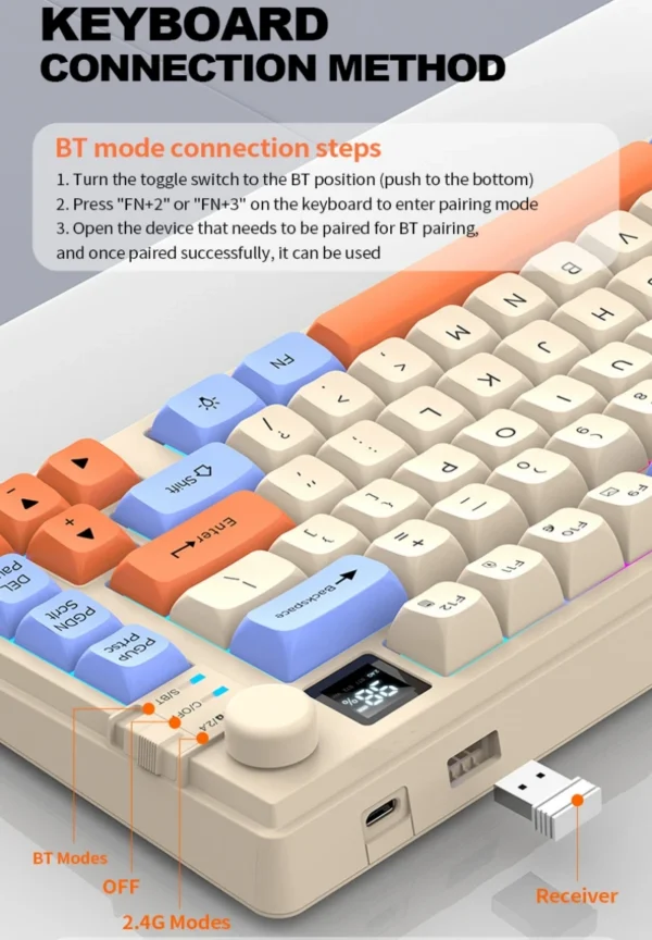 Wireless 80% Keyboard & Mouse Set – Multi-Language Backlit - Image 4