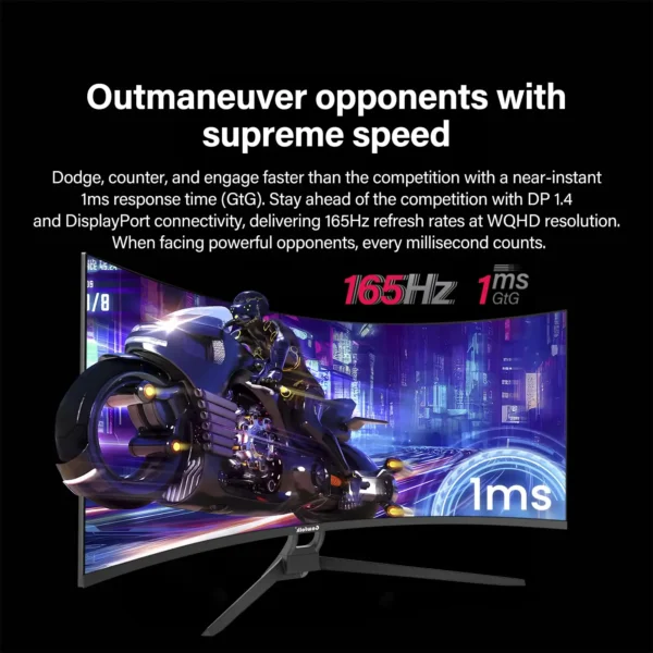 Gawfolk 34" Ultrawide Curved Gaming Monitor 165Hz WQHD - Image 4