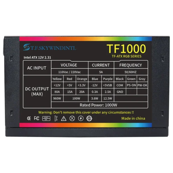 T.F.SKYWINDINTL 1000W Gold ATX Full Modular PSU - Image 2