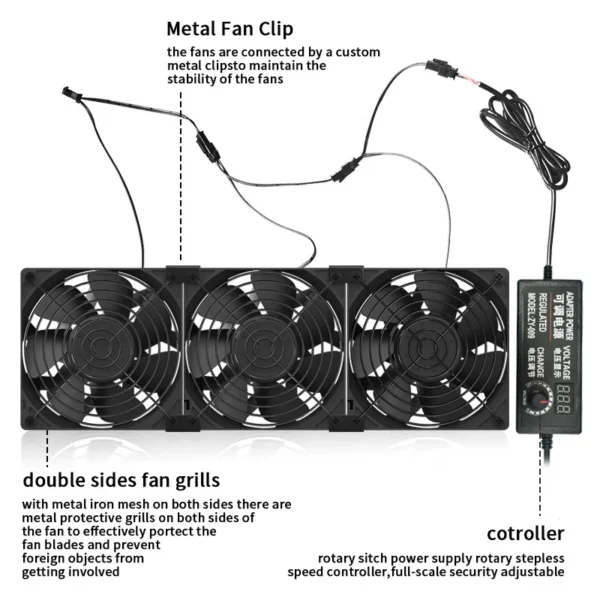 TEUCER T-12038 120mm 5000RPM Mining Case Fan - Image 2