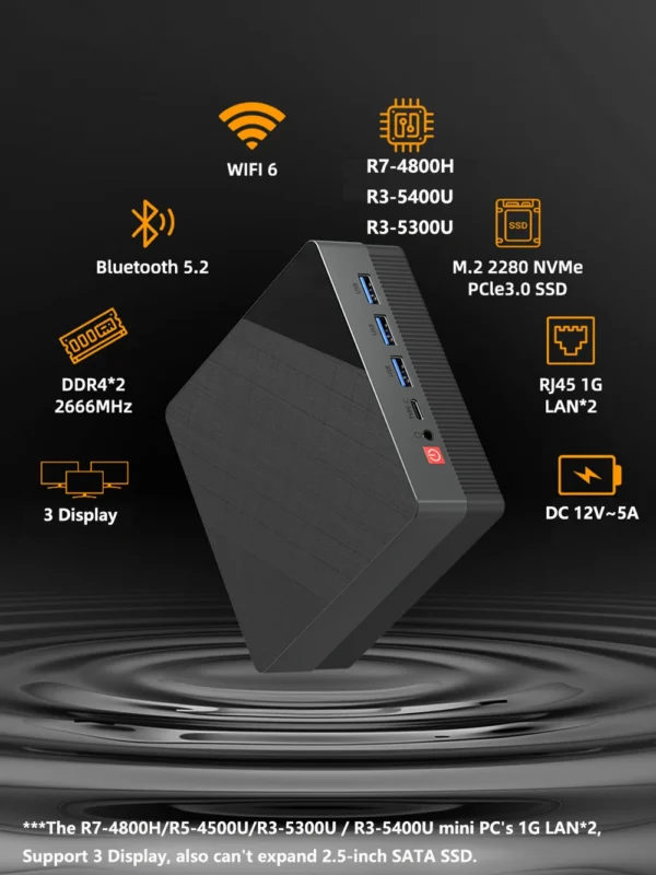 ZXIPC Mini PC Ryzen 7 5800H 8GB 1TB WiFi6 - Image 3