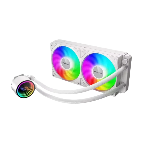 Power Train DL-240A ARGB Liquid CPU Cooler – White/Black - Image 5