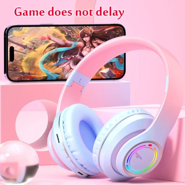 Kids Bluetooth Headphones with Mic & LED Lights – GUZMYYF - Image 3