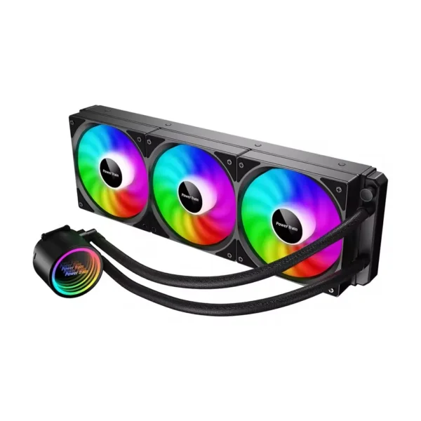 Power Train DL-240A ARGB Liquid CPU Cooler – White/Black - Image 3