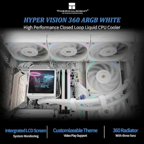 Thermalright Hyper Vision 360 ARGB White CPU Cooler - Image 2