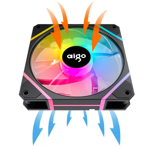 Aigo AM12 120mm RGB PC Fan Kit with Controller - Image 3