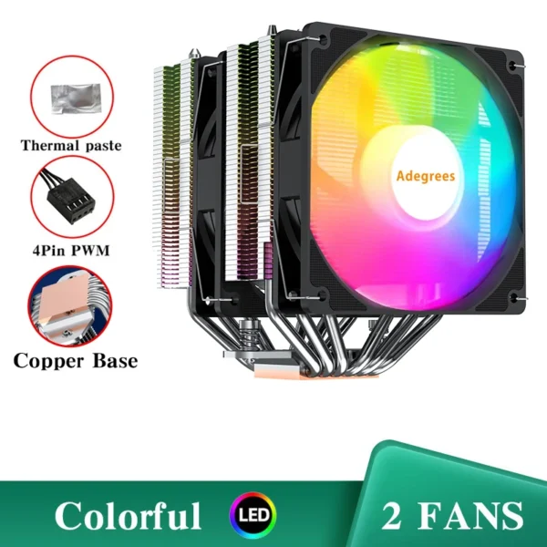 Adegres LX-620S ARGB CPU Tower Cooler 6 Heatpipes - Image 8