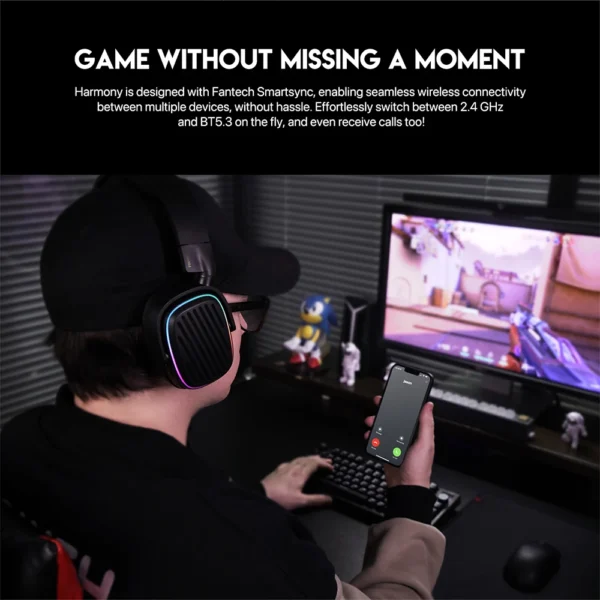 FANTECH Harmony WHG02 RGB Wireless Gaming Headset - Image 3