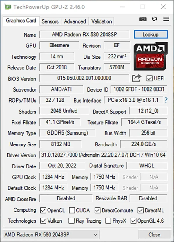 MLLSE Radeon RX 580 8GB GDDR5 Dual Fan Graphics Card - Image 6