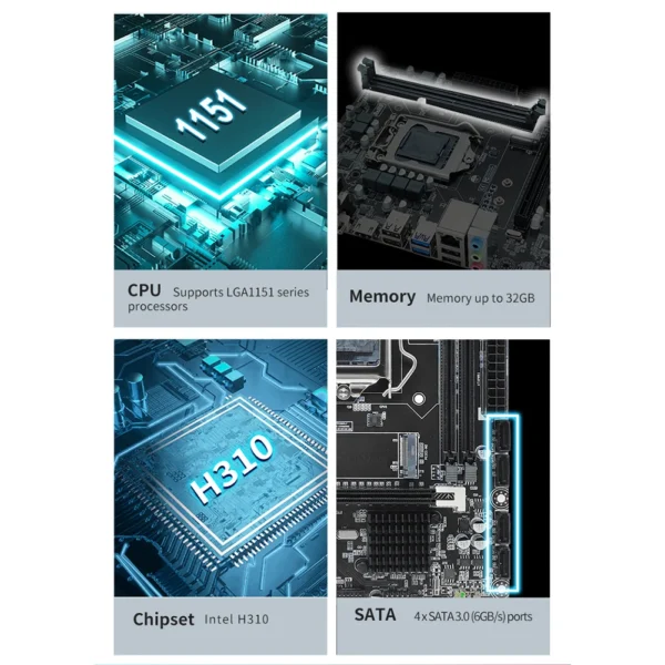 H310 LGA 1151 Micro-ATX Motherboard DDR4 NVMe M.2 - Image 5
