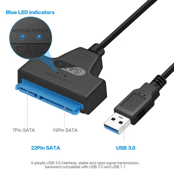 SATA to USB 3.0 Cable for 2.5" HDD/SSD 6Gbps - Image 4