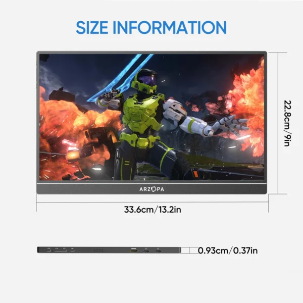 ARZOPA 16.1" 144Hz Portable Gaming Monitor IPS HDR - Image 6
