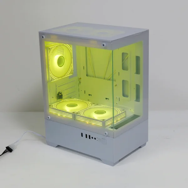 MANMU Mid Tower Gaming PC Case with 5 Fans, mATX/ITX - Image 4