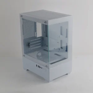 MANMU MicroATX/ITX Mid Tower Gaming PC Case – Black/White