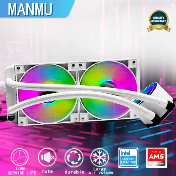 Manmu 240mm ARGB Liquid CPU Cooler – Intel/AMD - Image 4