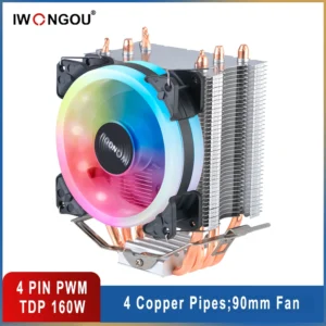 Buy IWONGOU RGB CPU Cooler 4 Heatpipes 90mm Silent Fan in UK, London