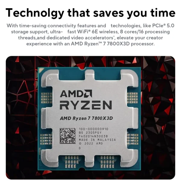 AMD Ryzen 7 7800X3D 8-Core 16-Thread 5.0GHz CPU - Image 4