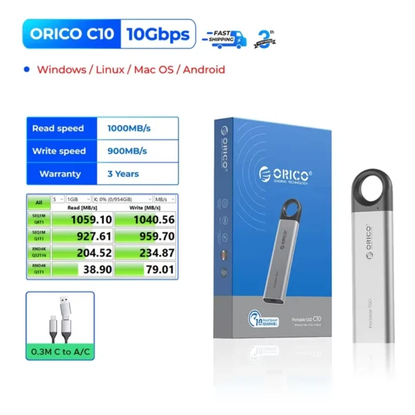 ORICO Portable SSD 128GB–2TB USB-C High-Speed Drive - Image 7