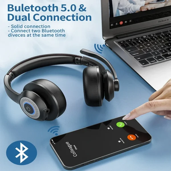 JIAMQISHI EH02U Wireless ANC Headset with Mic & USB Dongle - Image 6