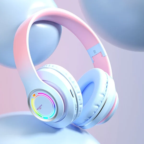 Kids Bluetooth Headphones with Mic & LED Lights – GUZMYYF - Image 5