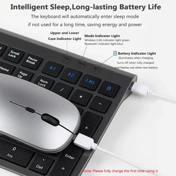 Luxuglow Bluetooth Wireless Keyboard & Mouse Combo - Image 4