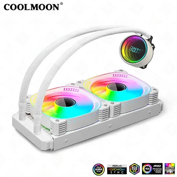 COOLMOON 360mm ARGB Liquid CPU Cooler with Display - Image 8