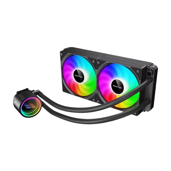 Power Train DL-240A ARGB Liquid CPU Cooler – White/Black - Image 4