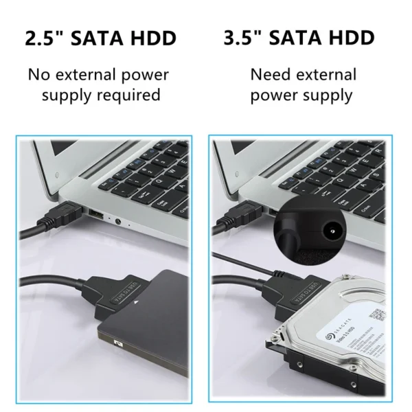 SATA to USB 3.0 Adapter Cable with 12V Power Supply - Image 5