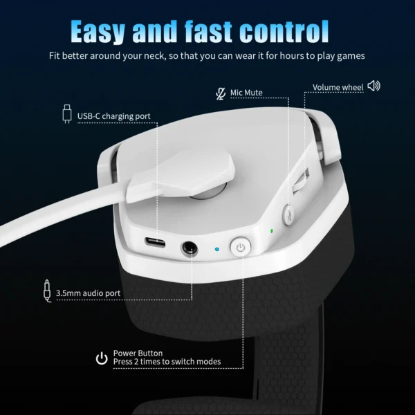 NUBWO G06 Dual Wireless Gaming Headset with Mic - Image 4