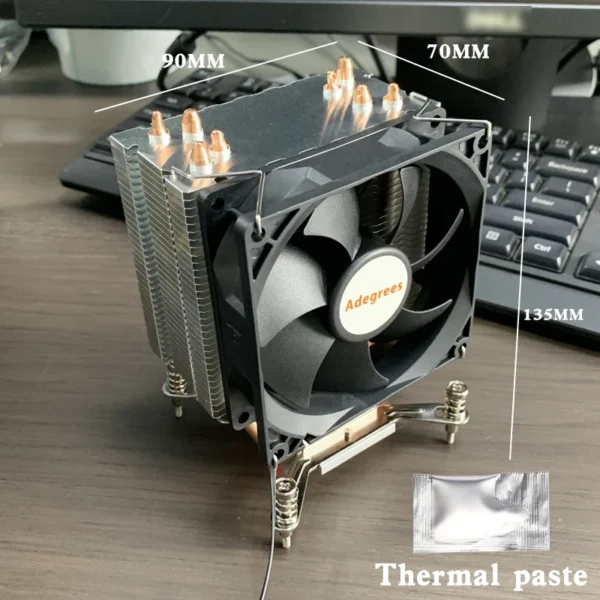 X99 CPU Cooler 4 Heatpipes 90mm PWM Silent Fan - Image 7