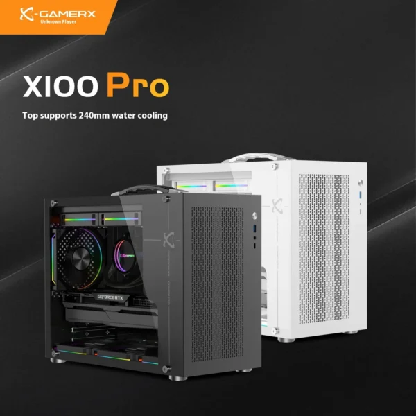 X-Gamerx X100 Pro M-ATX Portable PC Case – Transparent - Image 2