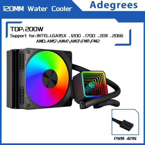 adegrees X240 240mm ARGB Liquid CPU Cooler – Intel/AMD - Image 8