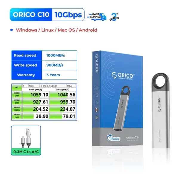 ORICO Portable SSD 128GB–2TB USB-C High-Speed Drive - Image 2