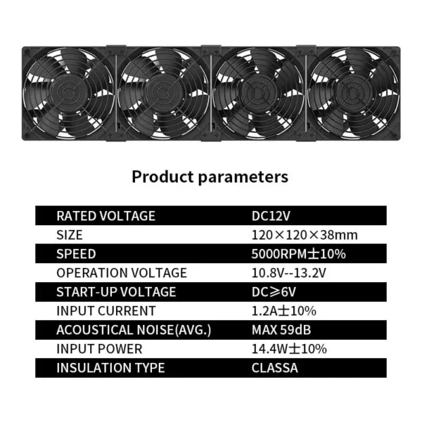 TEUCER T-12038 120mm 5000RPM Mining Case Fan - Image 6