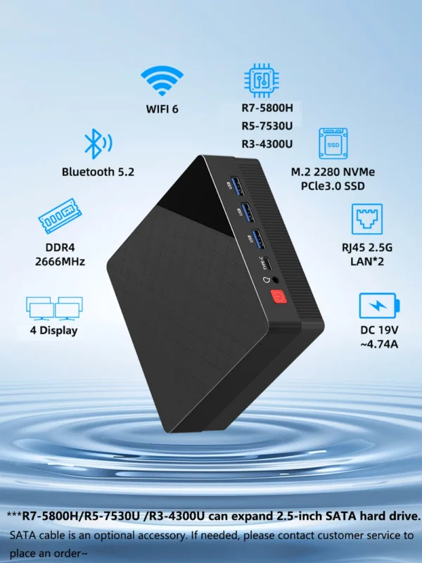 ZXIPC Mini PC Ryzen 7 5800H 8GB 1TB WiFi6 - Image 2