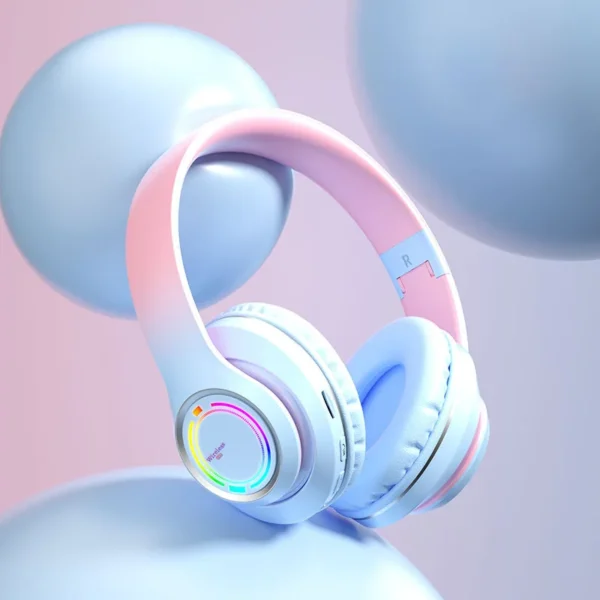 Kids Bluetooth Headphones with Mic & LED Lights – GUZMYYF - Image 8