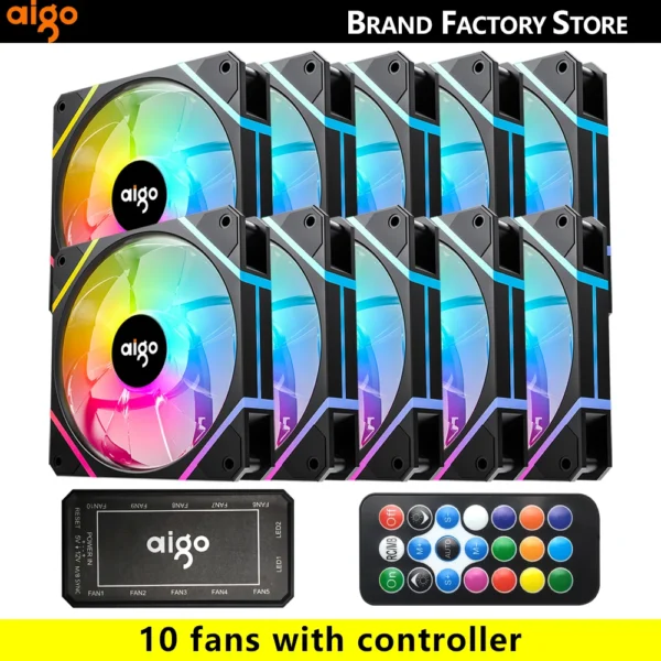Aigo AM12 120mm RGB PC Fan Kit with Controller - Image 8
