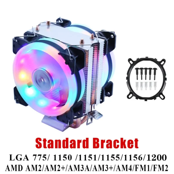Wovibo WB-2A Silent CPU Cooler 90mm Dual Heatpipe - Image 8