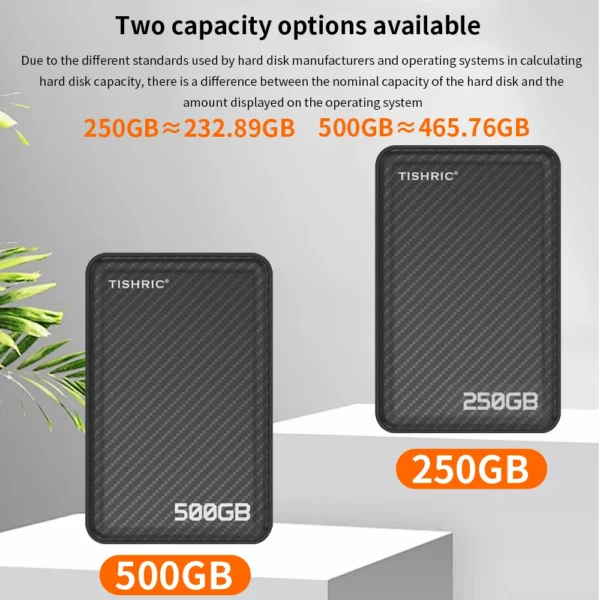 TISHRIC Portable SSD External Hard Drive USB 3.0 – 500GB - Image 4