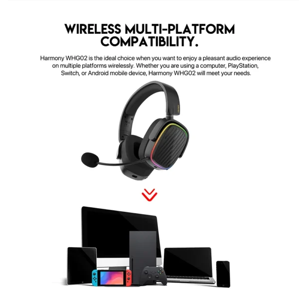 FANTECH Harmony WHG02 RGB Wireless Gaming Headset - Image 6