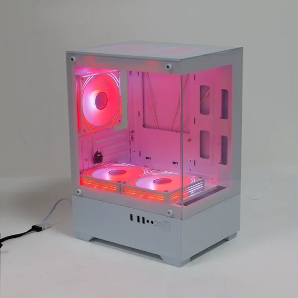 MANMU Mid Tower Gaming PC Case with 5 Fans, mATX/ITX - Image 2