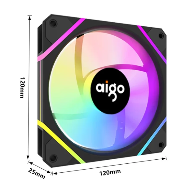 Aigo AM12 120mm RGB PC Fan Kit with Controller - Image 6