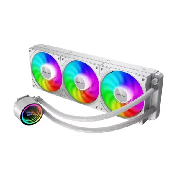Power Train DL-240A ARGB Liquid CPU Cooler – White/Black - Image 2
