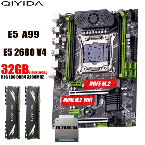 QIYIDA X99 ATX Motherboard Kit LGA2011-3 Xeon DDR4 - Image 2
