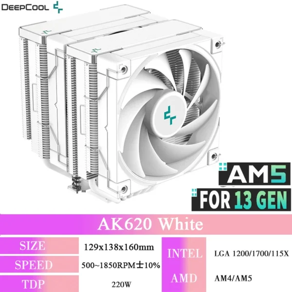 DeepCool AK620 ZERO DARK 6-Heatpipe CPU Cooler - Image 8