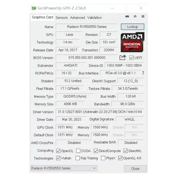 SOYO Radeon RX 550 4GB GDDR5 Graphics Card - Image 6