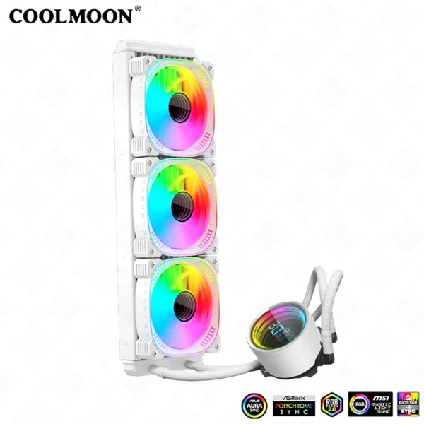 COOLMOON 360mm ARGB Liquid CPU Cooler with Display - Image 10