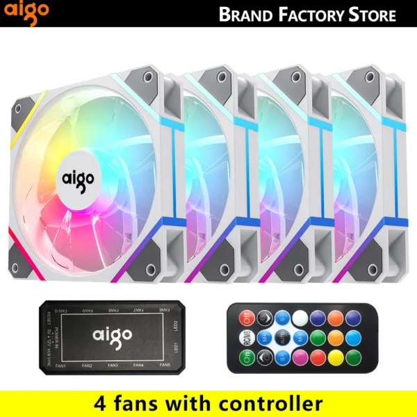Aigo AM12 120mm RGB PC Fan Kit with Controller - Image 9