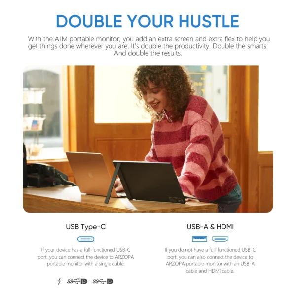 ARZOPA 17.3" FHD IPS Portable Monitor with HDR - Image 2